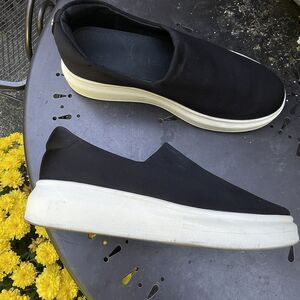 J/Slides Women's Sz 9 Black Platform Stretch Sneaker Loafer Shoes Slip on